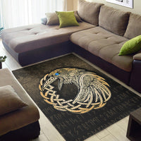 Viking Area Rug Vikings Raven Gold Version Area Rug RLT12 - Wonder Print Shop