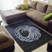 Viking Area Rug Vikings Raven Special Blue Version Area Rug RLT12 - Wonder Print Shop
