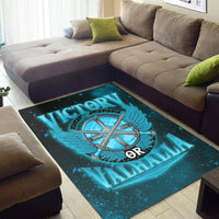 Viking Area Rug Victory Or Valhalla Cyan Style Area Rug RLT12 - Wonder Print Shop