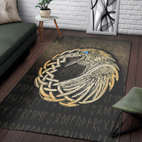 Viking Area Rug Vikings Raven Gold Version Area Rug RLT12 - Wonder Print Shop