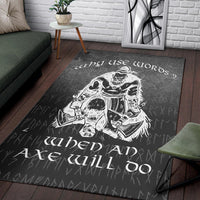 Viking Area Rug Why Use Words? When An Axe Will Do Area Rug RLT12 - Wonder Print Shop