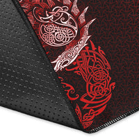 Viking Area Rug Ragnarok Huginn Muninn Red Version Area Rug RLT12 - Wonder Print Shop