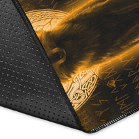 Viking Area Rug Fenrir Viking Wolf Gold Version Area Rug RLT12 - Wonder Print Shop