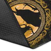 Viking Area Rug Vikings Huginn Muninn Odin Ravens Gold Version Area Rug RLT12 - Wonder Print Shop