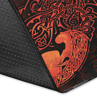 Viking Area Rug Fenrir Viking 3D Tattoo Orange Version Area Rug RLT12 - Wonder Print Shop