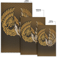 Viking Area Rug Ragnarok Huginn Muninn Gold Version Area Rug RLT12 - Wonder Print Shop
