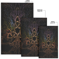 Viking Area Rug Colorful Tree Of Life With Triquetra Area Rug RLT12 - Wonder Print Shop