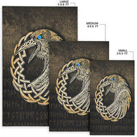 Viking Area Rug Vikings Raven Gold Version Area Rug RLT12 - Wonder Print Shop