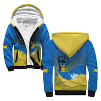Ukraine Sherpa Hoodie National Flag Style - Wonder Print Shop