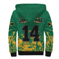 Jamaica Athletics Sherpa Hoodie Jamaican Flag With African Pattern Sporty Style - Wonder Print Shop