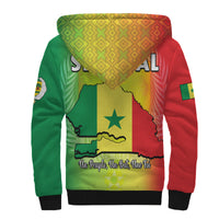 Senegal Sherpa Hoodie Lion With Senegal Map Reggae Style - Wonder Print Shop