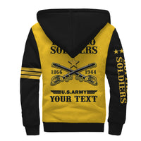 (Custom Text And Chapter) Buffalo Soldiers Sherpa Hoodie BSMC United States Army Yellow - Wonder Print Shop