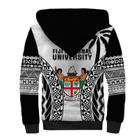 Fiji University Sherpa Hoodie National Fijian Tapa Pattern White - Wonder Print Shop
