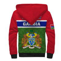 (Custom Personalised) Gambia Sherpa Hoodie Happy 58th Independence Anniversary Flag Style - Wonder Print Shop
