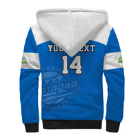 (Custom Text And Number) Nicaragua 2023 Sherpa Hoodie Baseball - Wonder Print Shop