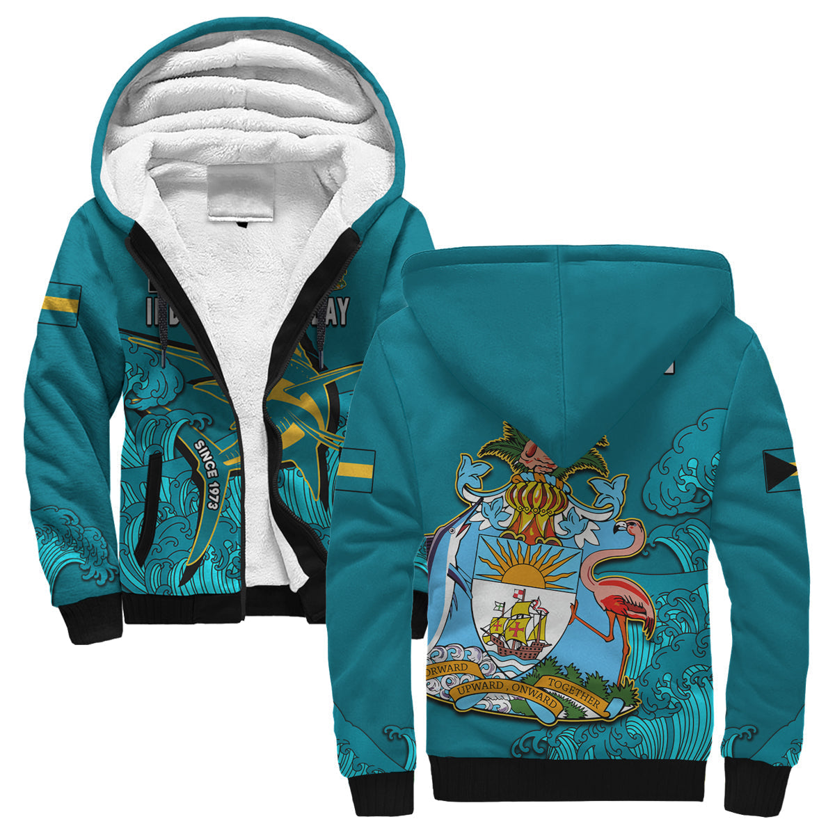 custom-personalised-bahamas-independence-day-sherpa-hoodie-blue-marlin-since-1973-style
