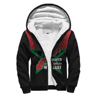 (Custom Personalised) Morocco Western Sahara Sherpa Hoodie Map Black Moroccan Is Always In My Heart - Wonder Print Shop