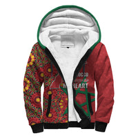 Morocco Western Sahara Sherpa Hoodie Map Red Moroccan Is Always In My Heart - Wonder Print Shop