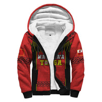 Custom Text And Number Tonga Rugby Sherpa Hoodie Mate Maa Tonga Pacific Ngatu Black - Wonder Print Shop