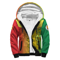 Senegal Sherpa Hoodie Lion With Senegal Map Reggae Style - Wonder Print Shop