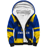 (Custom Text And Number) Sweden Hockey 2023 Sporty Style Sherpa Hoodie - Wonder Print Shop