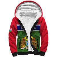 (Custom Personalised) Gambia Sherpa Hoodie Happy 58th Independence Anniversary Flag Style - Wonder Print Shop