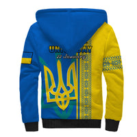Ukraine Unity Day Sherpa Hoodie Folk Ukrainian Coat Of Arms - Wonder Print Shop