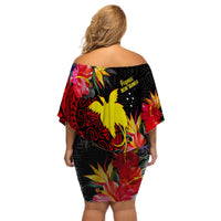 Custom Personalised Papua New Guinea Off Shoulder Short Dress Bird of Paradise Ver.02 LT13 - Wonder Print Shop