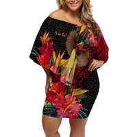 Custom Personalised Papua New Guinea Off Shoulder Short Dress Bird of Paradise Ver.01 LT13 - Wonder Print Shop