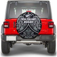 Custom Personalised New Zealand Silver Fern Rugby Spare Tire Cover All Black NZ Maori Pattern LT13 - Wonder Print Shop