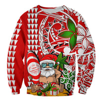 Hawaii Mele Kalikimaka Santa Claus Beach SweaterShirt LT6 - Wonder Print Shop