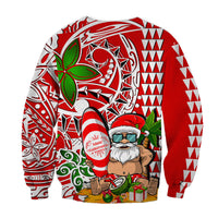 Hawaii Mele Kalikimaka Santa Claus Beach SweaterShirt LT6 - Wonder Print Shop