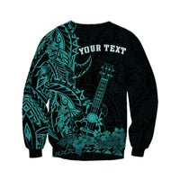 (Custom Personalised) Hawaii Polynesian Sweatshirt Ukulele Turquoise LT13 - Wonder Print Shop