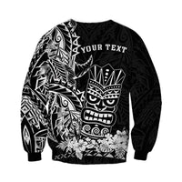 (Custom Personalised) Hawaii Polynesian Sweatshirt White Tiki Masks Hawaiian LT13 - Wonder Print Shop