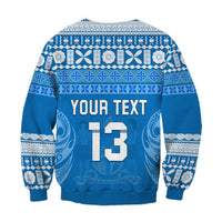 (Custom Text and Number) Bula Fiji Sweatshirt Tapa Pattern LT13 - Wonder Print Shop