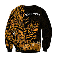 (Custom Personalised) Hawaii Polynesian Sweatshirt Gold Tiki Masks Hawaiian LT13 - Wonder Print Shop