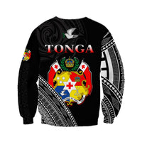 Tonga Sweatshirt Tongan Pattern Blithesome Version Black LT13 - Wonder Print Shop