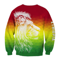 Ethiopia Sweatshirt Lion Ethiopian Style Flag LT13 - Wonder Print Shop