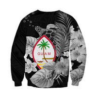 Guam Seal Sweatshirt Polynesian Turtle with Flowers Version White LT13 - Wonder Print Shop