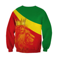 Ethiopia Sweatshirt Ethiopian Cross and Lion of Judah LT13 - Wonder Print Shop
