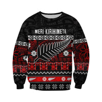 New Zealand Silver Fern Christmas Sweatshirt Maori Meri Kirihimete LT13 - Wonder Print Shop