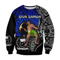 Siva Samoa Sweatshirt Samoan Dance Mix Blue Polynesian LT13 - Wonder Print Shop