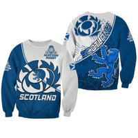 Scotland Rugby Sweatshirt Scottish Coat Of Arms Mix Thistle Newest Version - Wonder Print Shop