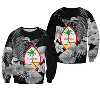 Guam Seal Sweatshirt Polynesian Turtle with Flowers Version White LT13 - Wonder Print Shop