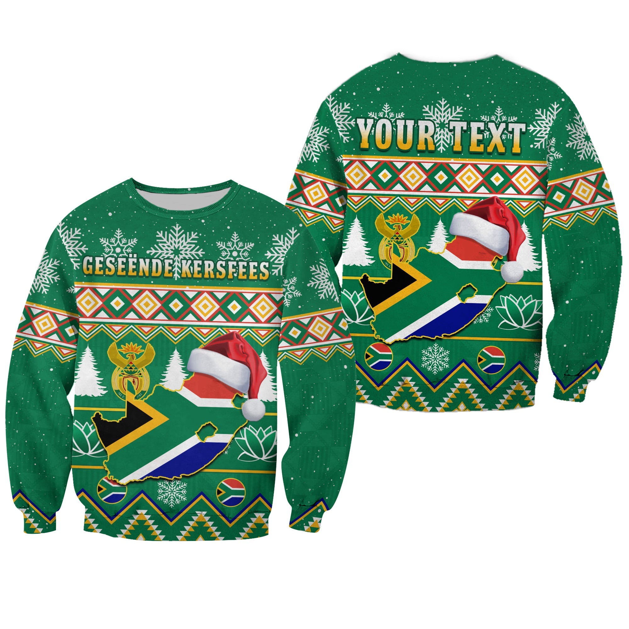 custom-personalised-south-africa-christmas-sweatshirt-king-protea-geseende-kersfees