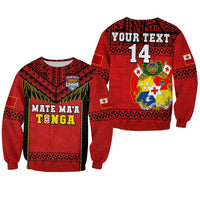 Custom Text And Number Tonga Rugby Sweatshirt Mate Maa Tonga Pacific Ngatu Black - Wonder Print Shop