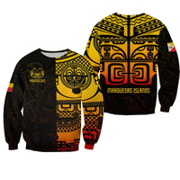 Marquesas Islands Tiki Sweatshirt Gradient Marquesan Tattoo LT13 - Wonder Print Shop