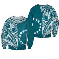 Cook Islands Tatau Sweatshirt Symbolize Passion Stars Version Blue LT13 - Wonder Print Shop