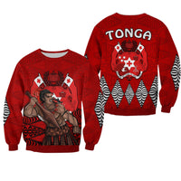 Tonga Warriors Sweatshirt Tongan Pattern Version Black LT13 - Wonder Print Shop