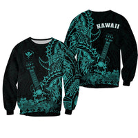 Hawaii Polynesian Sweatshirt Ukulele Turquoise LT13 - Wonder Print Shop